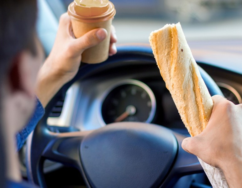 Is it illegal to eat or drink when driving?